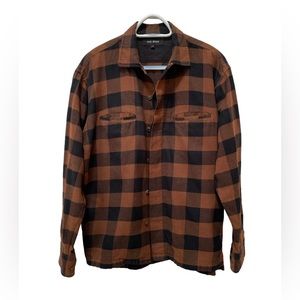 VAINL ARCHIVE BROWN BUFFALO CHECK SHACKET MEN’S size M